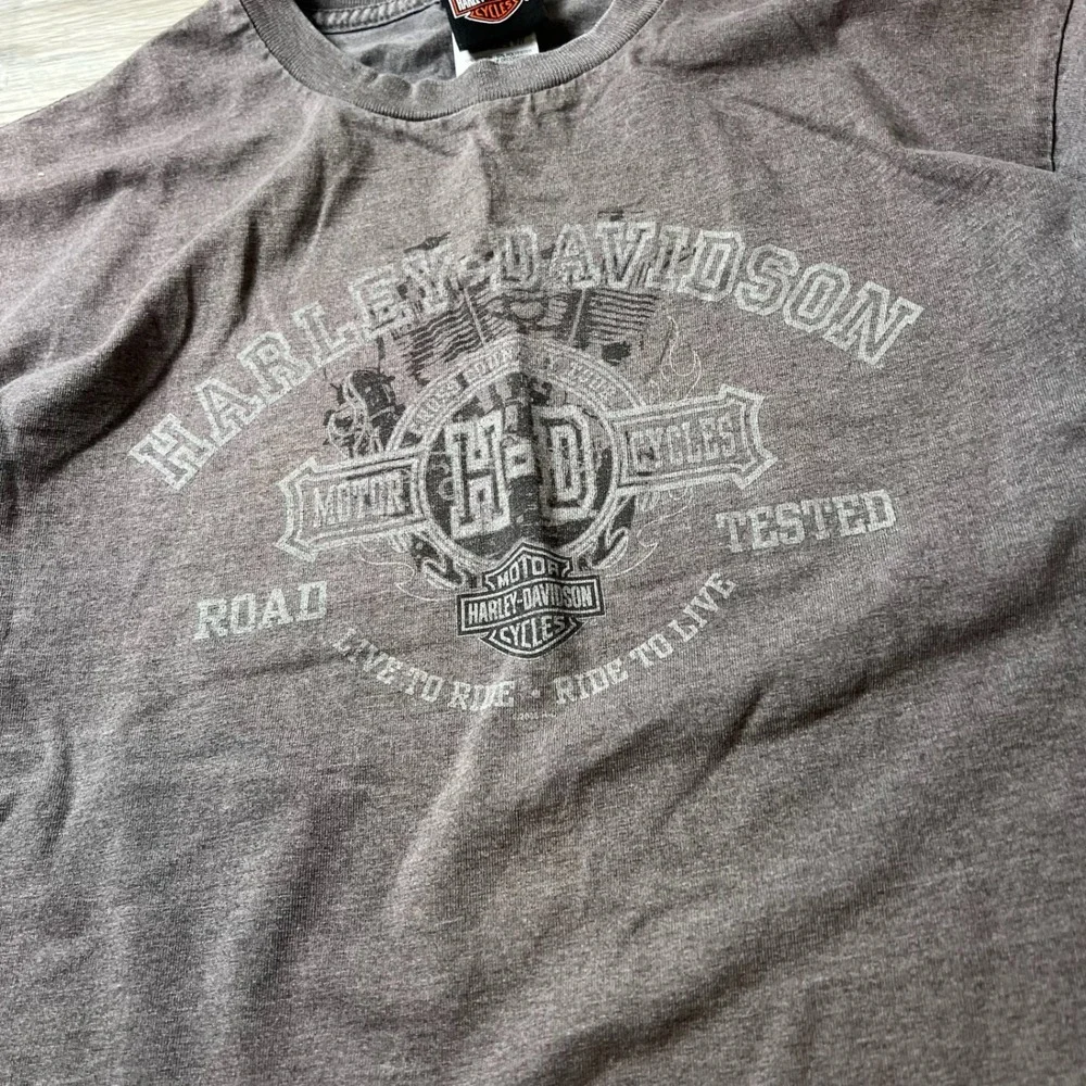 Harley Davidson T-Shirt Mens L Brown Graphic Capital City‎ Madison WI Distressed